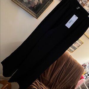 NWOT - Bobi Los Angeles Revolve‎ Gauzy Wide Leg Flowy Pull On Black Pant XL